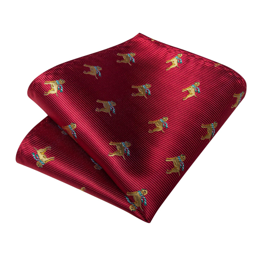 GentCrest Red Classic Tie Hanky Cufflinks Set - Image 7
