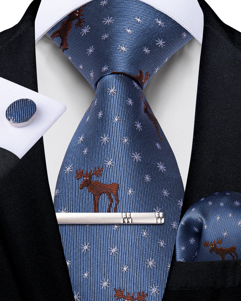 GentCrest Blue Classic Tie Hanky Cufflinks Set - Image 2
