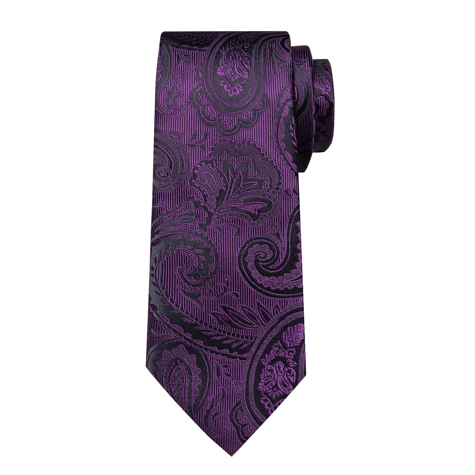 GentCrest Purple Paisley Tie Hanky Cufflinks Set - Image 4