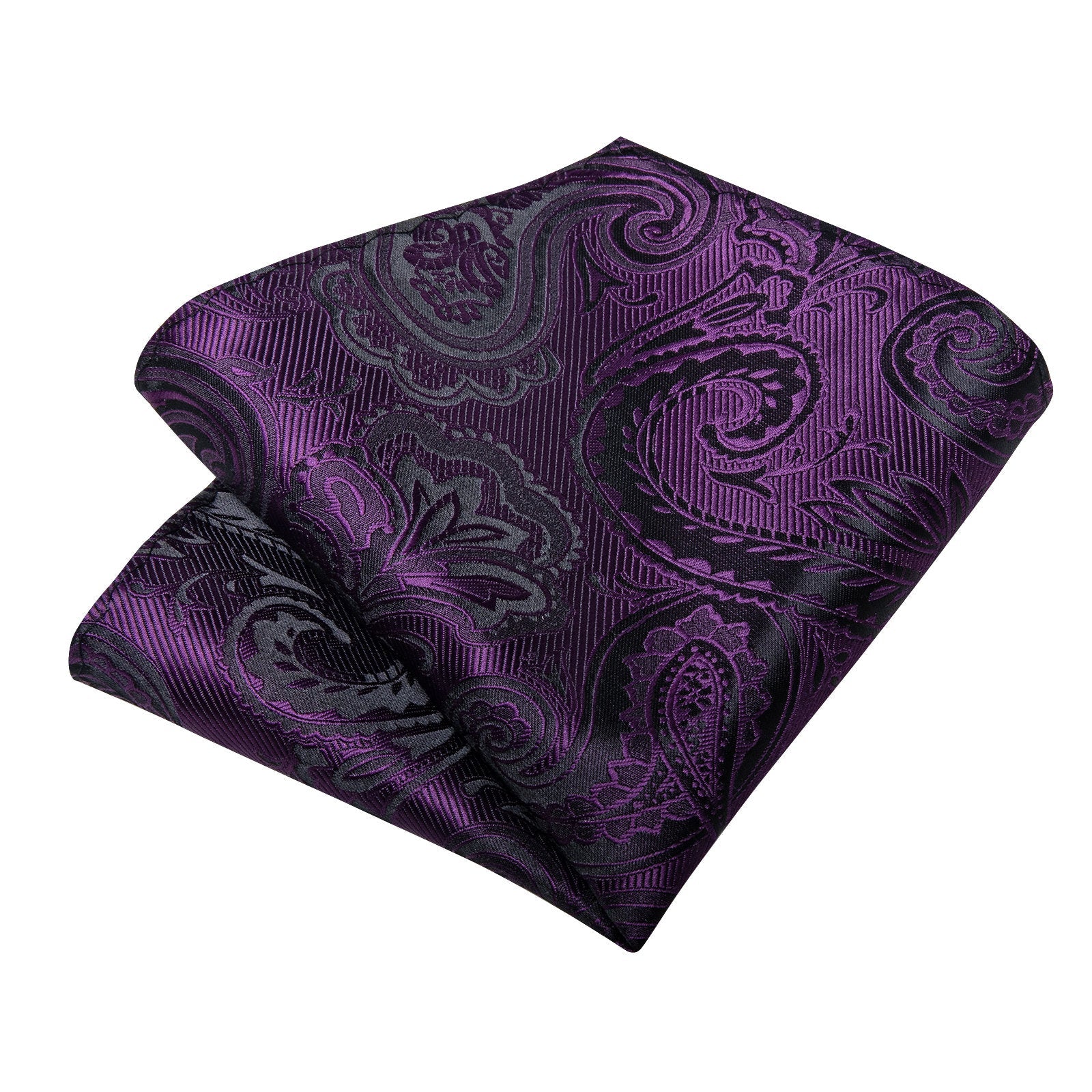 GentCrest Purple Paisley Tie Hanky Cufflinks Set - Image 6
