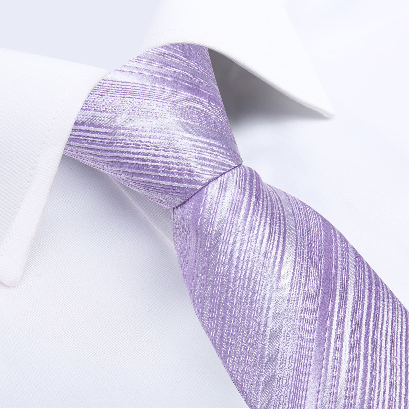 GentCrest Purple Striped Tie Hanky Cufflinks Set - Image 3