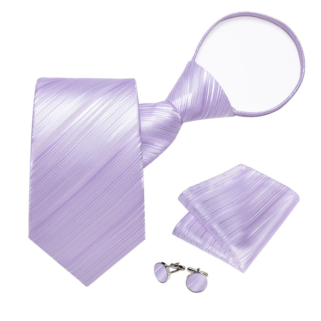 GentCrest Purple Striped Tie Hanky Cufflinks Set - Image 5