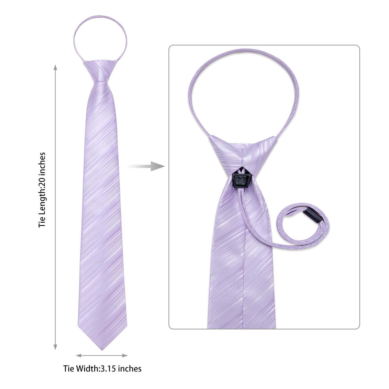 GentCrest Purple Striped Tie Hanky Cufflinks Set - Image 2