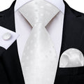 GentCrest White Novelty Tie Hanky Cufflinks Set - Image 1