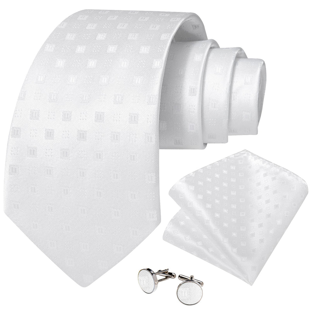GentCrest White Novelty Tie Hanky Cufflinks Set - Image 2