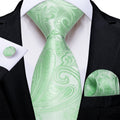 GentCrest Green Paisley Tie Hanky Cufflinks Set - Image 1