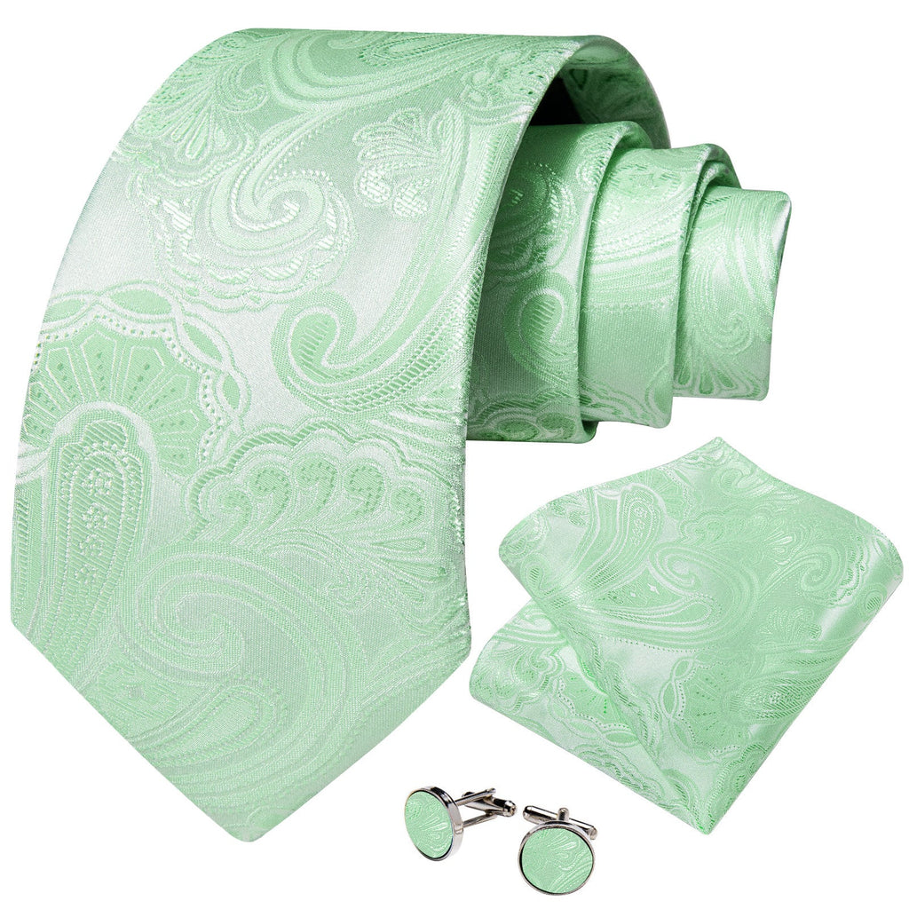 GentCrest Green Paisley Tie Hanky Cufflinks Set - Image 2
