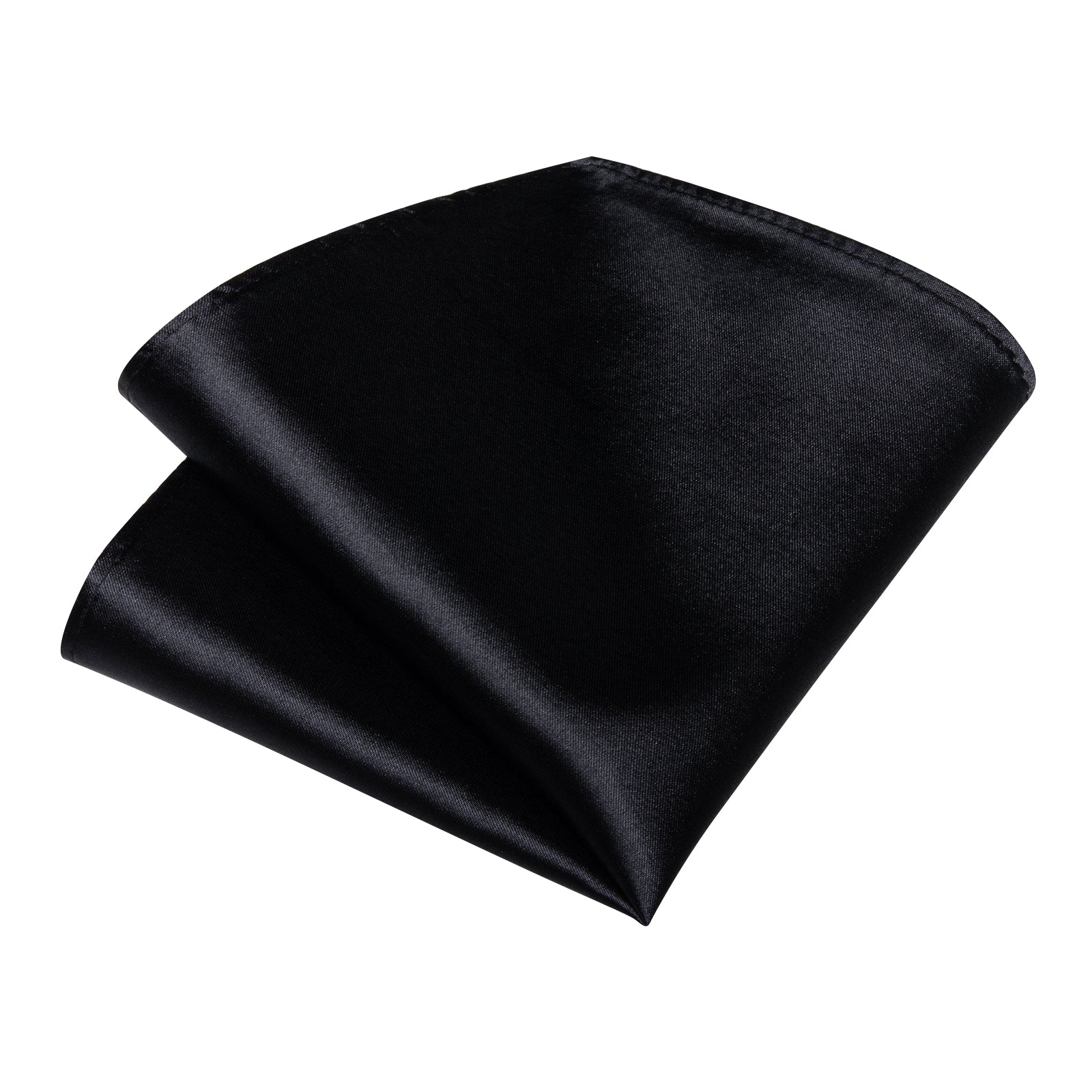 GentCrest Black Solid 2Pcs Necktie Hanky Set - Image 3