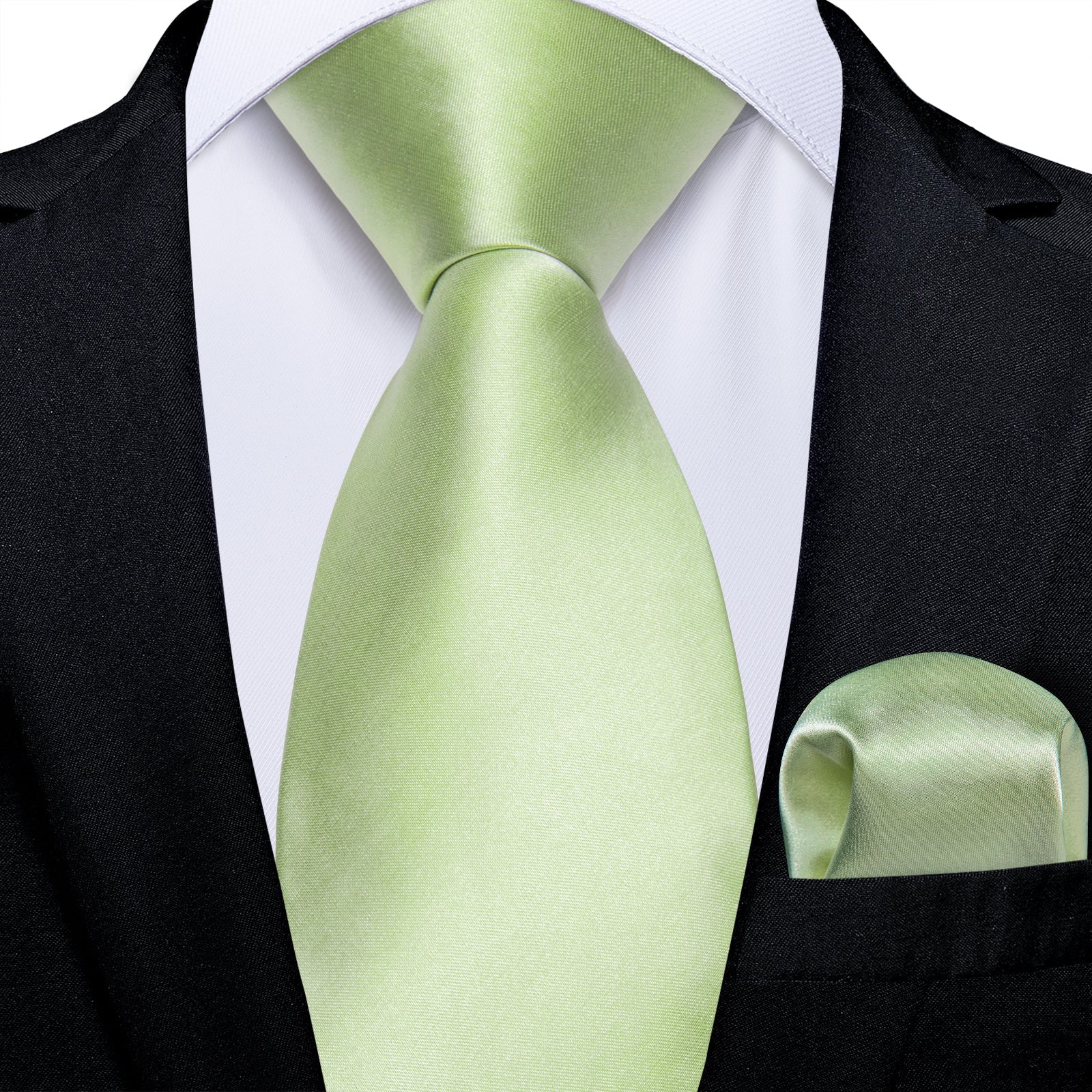 GentCrest Green Solid 2Pcs Necktie Hanky Set - Image 1