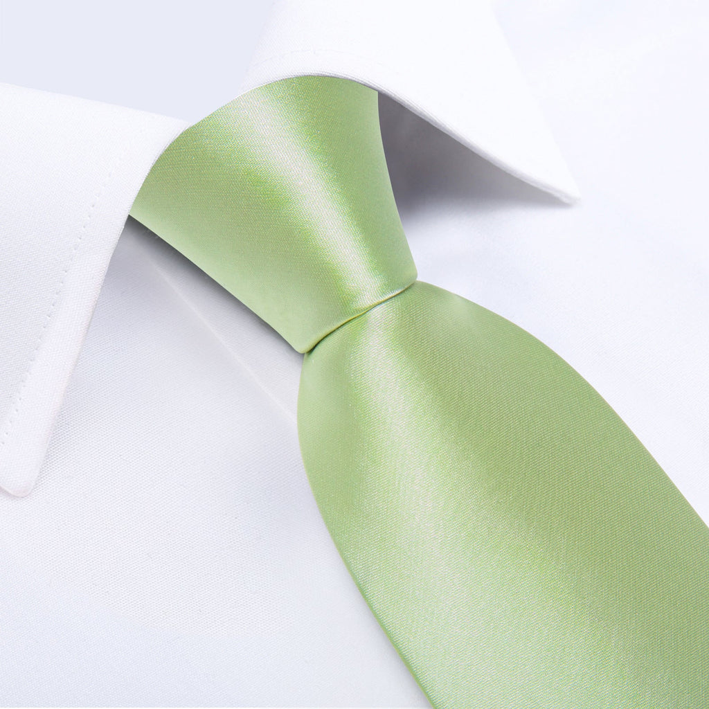 GentCrest Green Solid 2Pcs Necktie Hanky Set - Image 3