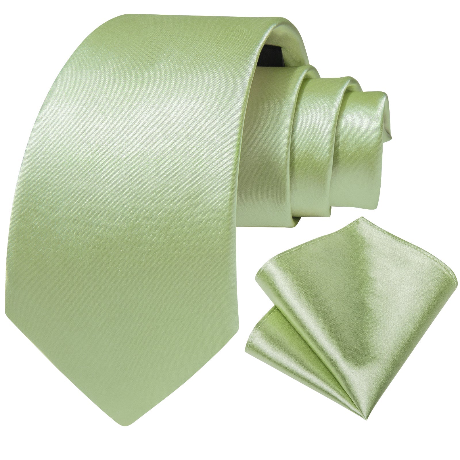 GentCrest Green Solid 2Pcs Necktie Hanky Set - Image 2