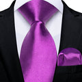 GentCrest Purple Solid Tie Hanky Cufflinks Set - Image 1
