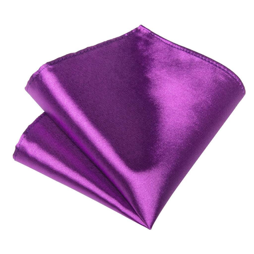 GentCrest Purple Solid Tie Hanky Cufflinks Set - Image 4