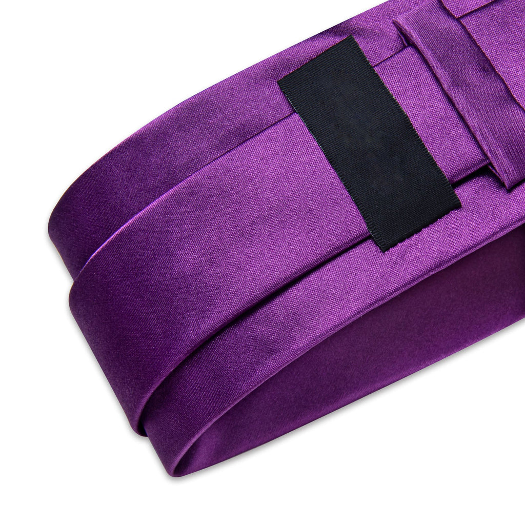 GentCrest Purple Solid Tie Hanky Cufflinks Set - Image 5