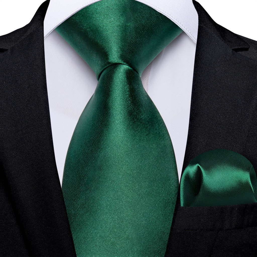 GentCrest Green Solid Tie Hanky Cufflinks Set - Image 1
