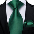 GentCrest Green Solid Tie Hanky Cufflinks Set - Image 1