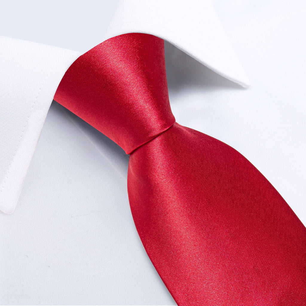 GentCrest Red Solid Tie Hanky Cufflinks Set - Image 4
