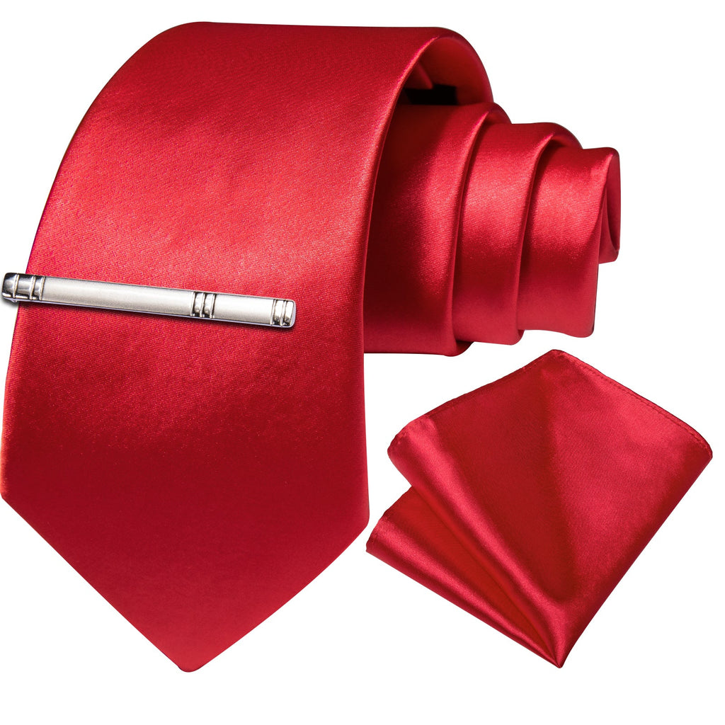 GentCrest Red Solid Tie Hanky Cufflinks Set - Image 1