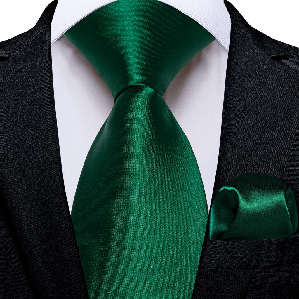 GentCrest Green Solid Tie Hanky Cufflinks Set - Image 1