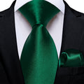 GentCrest Green Solid Tie Hanky Cufflinks Set - Image 1