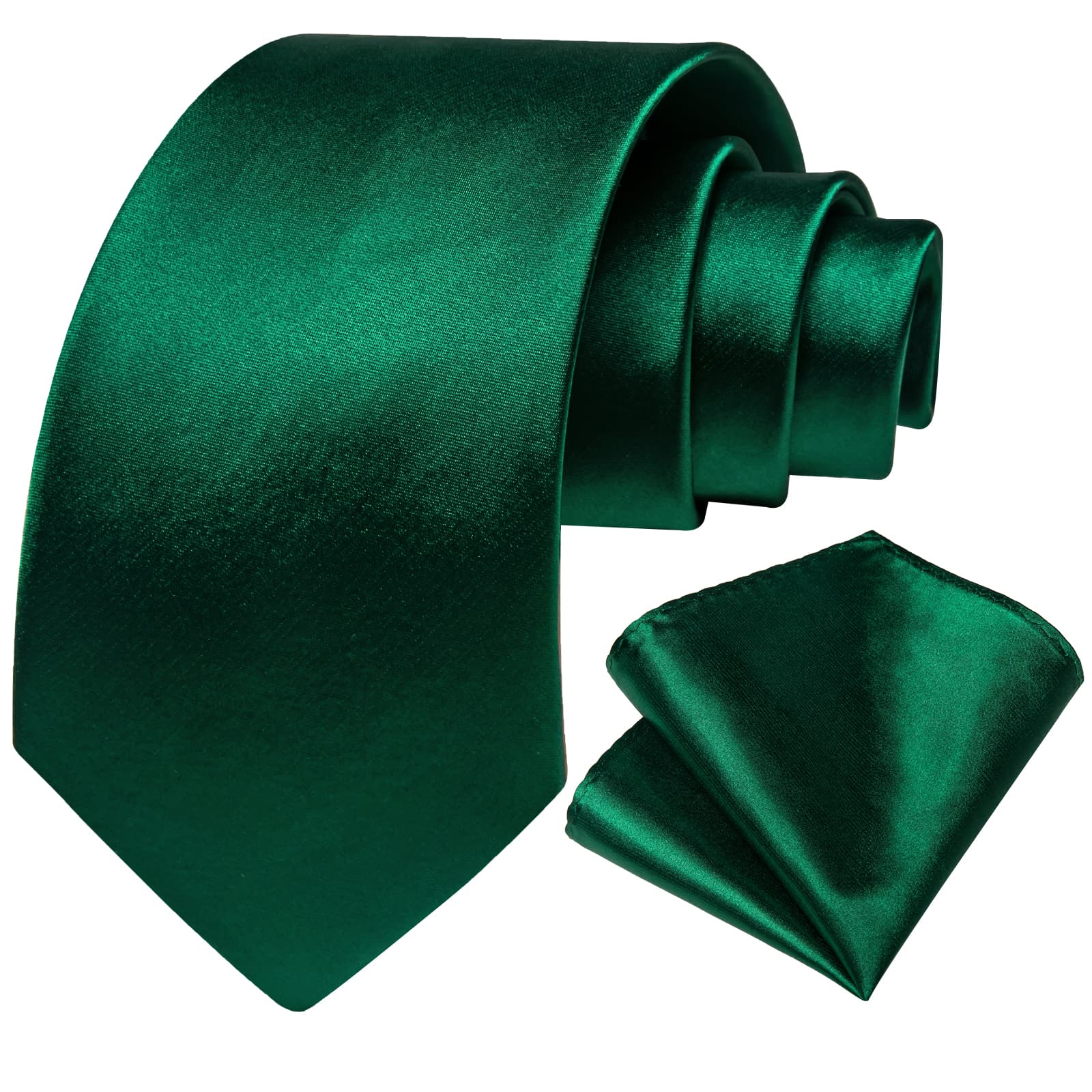 GentCrest Green Solid Tie Hanky Cufflinks Set - Image 2