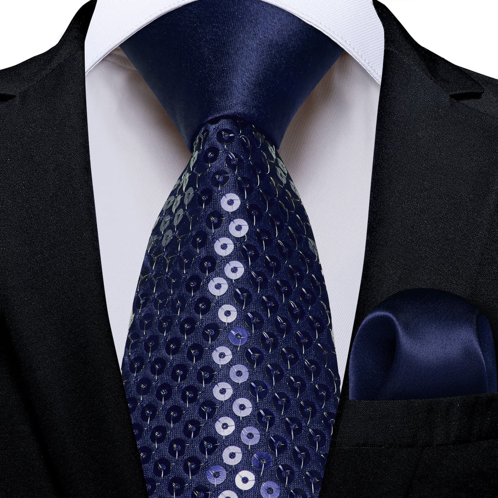 GentCrest Blue Solid Tie Hanky Cufflinks Set - Image 1