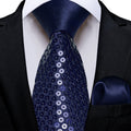 GentCrest Blue Solid Tie Hanky Cufflinks Set - Image 1