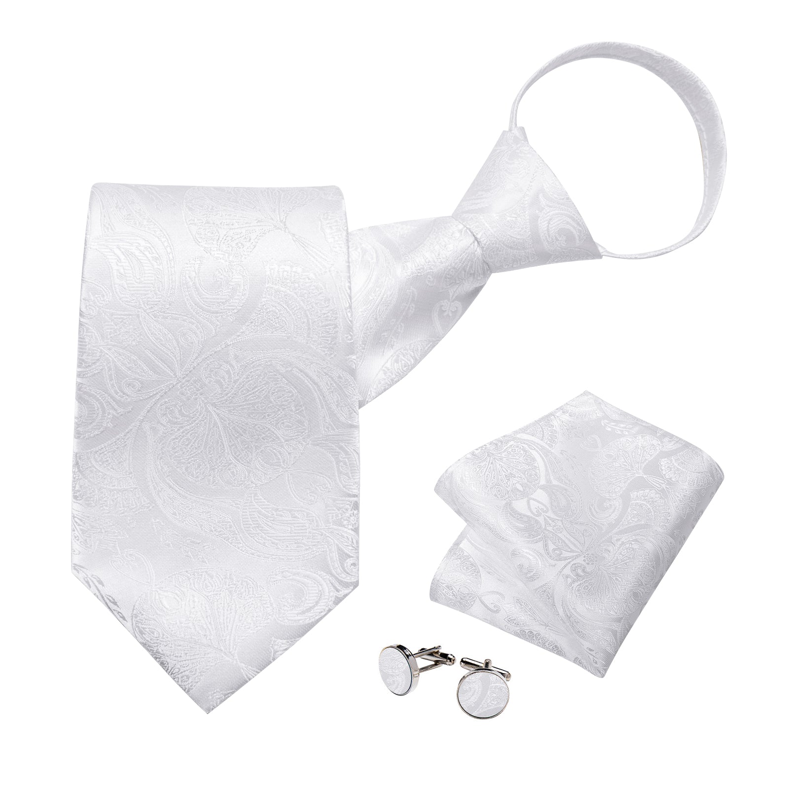 GentCrest Grey Solid Tie Hanky Cufflinks Set - Image 1