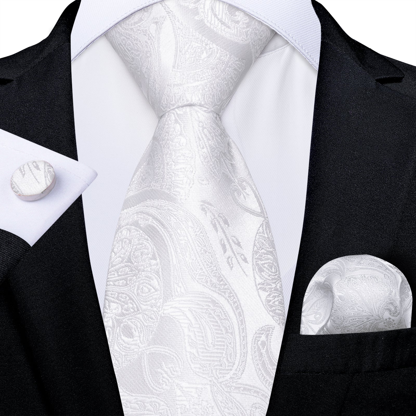 GentCrest Grey Solid Tie Hanky Cufflinks Set - Image 2