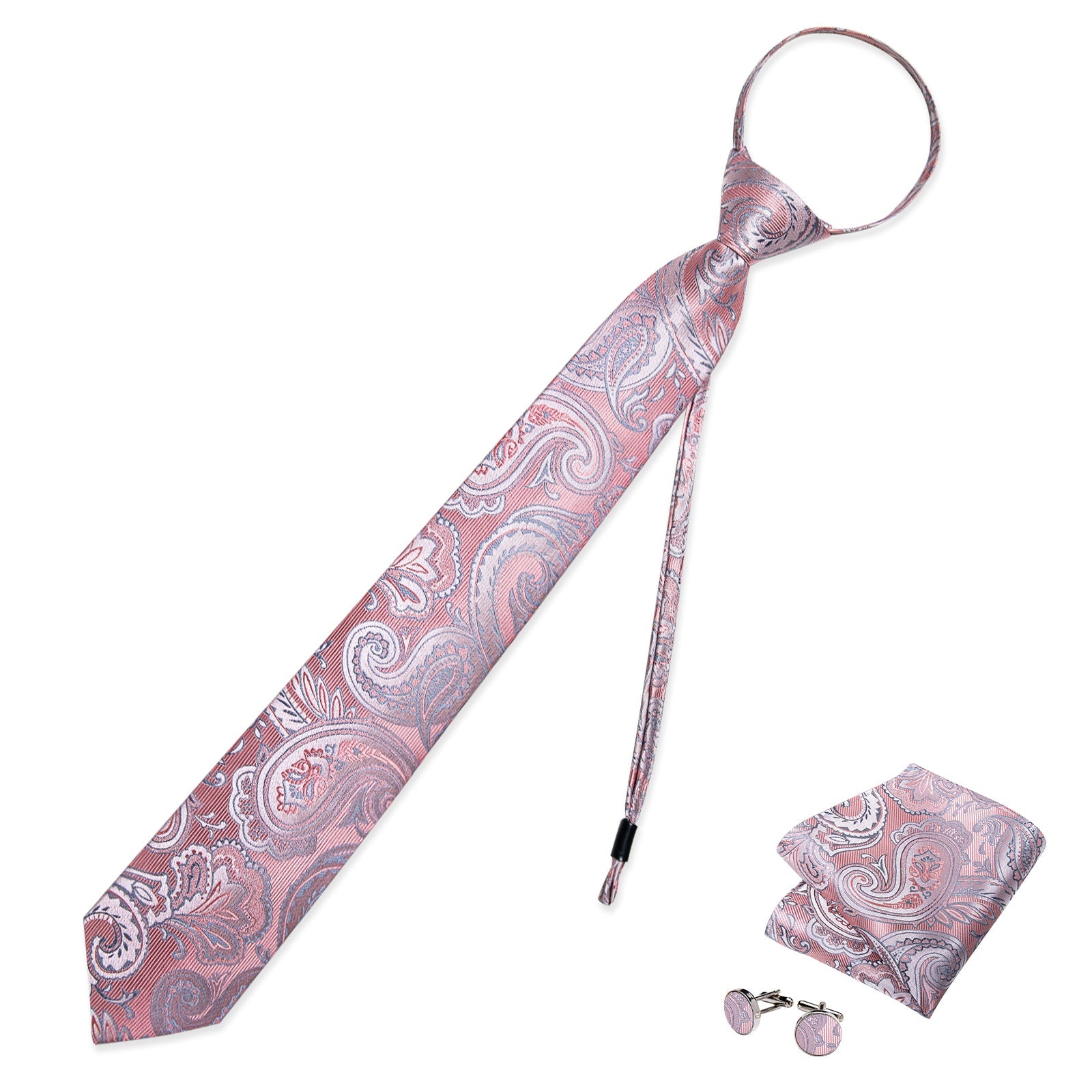 GentCrest Blue Paisley Tie Hanky Cufflinks Set - Image 1