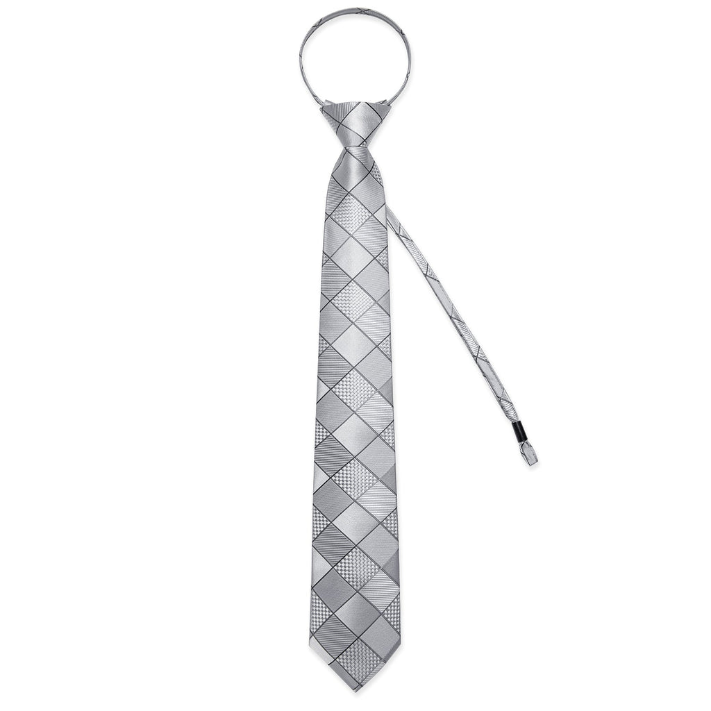 GentCrest Grey Plaid Tie Hanky Cufflinks Set - Image 3