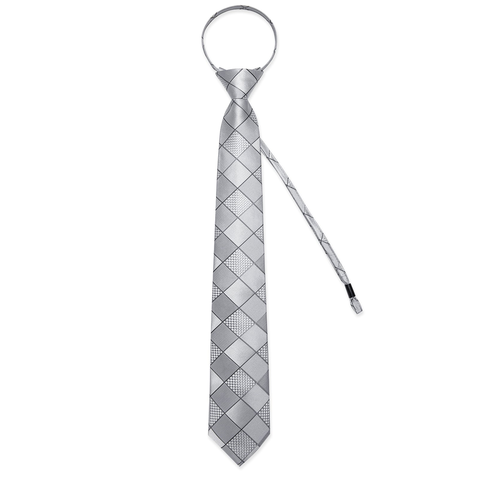 GentCrest Grey Plaid Tie Hanky Cufflinks Set - Image 3