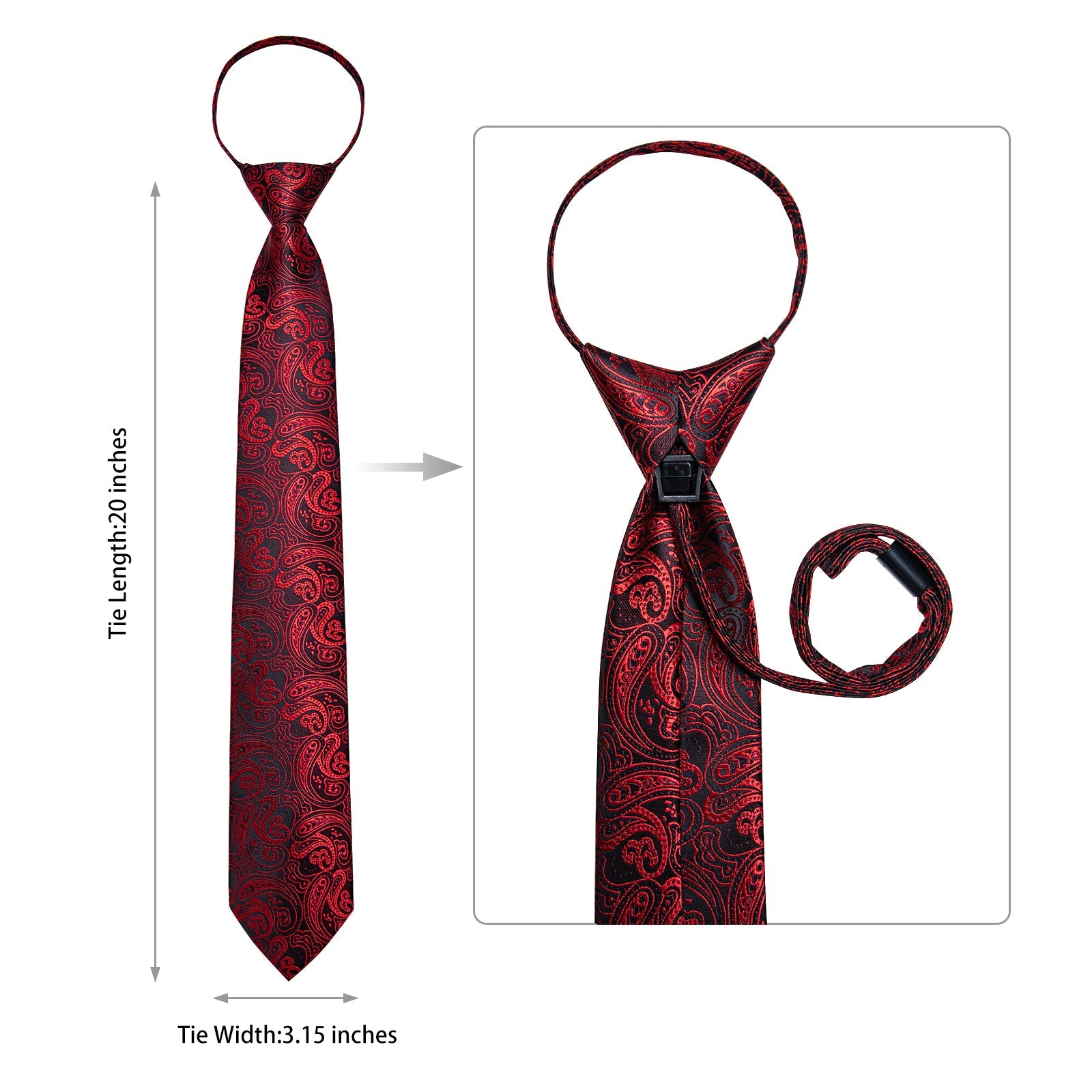 GentCrest Black Paisley Tie Hanky Cufflinks Set - Image 5