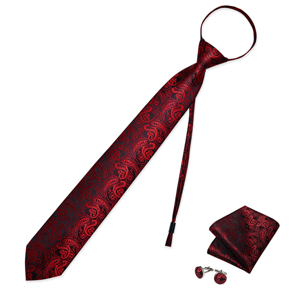 GentCrest Black Paisley Tie Hanky Cufflinks Set - Image 1