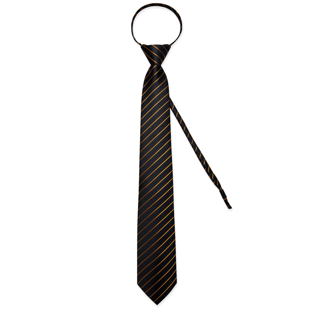 GentCrest Black Striped Tie Hanky Cufflinks Set - Image 4
