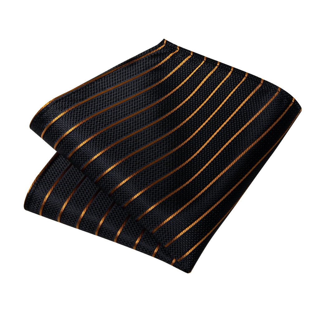 GentCrest Black Striped Tie Hanky Cufflinks Set - Image 6