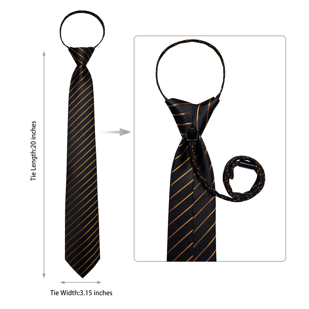 GentCrest Black Striped Tie Hanky Cufflinks Set - Image 5