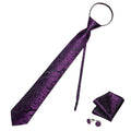 GentCrest Black Paisley Tie Hanky Cufflinks Set - Image 1