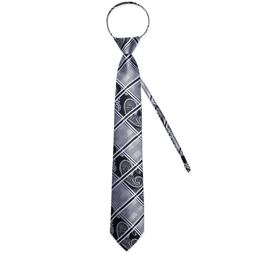 GentCrest Black Plaid Tie Hanky Cufflinks Set - Image 4