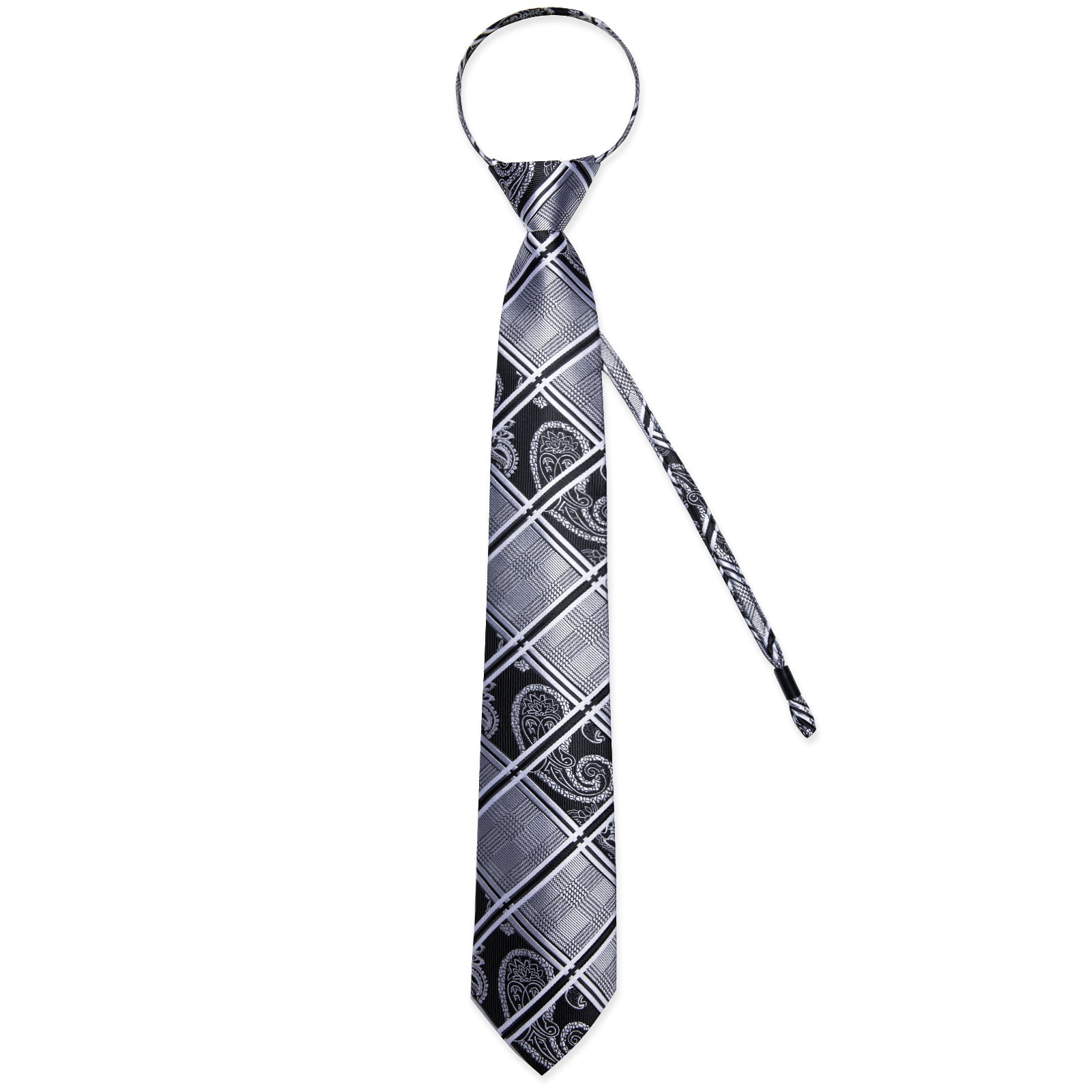 GentCrest Black Plaid Tie Hanky Cufflinks Set - Image 4