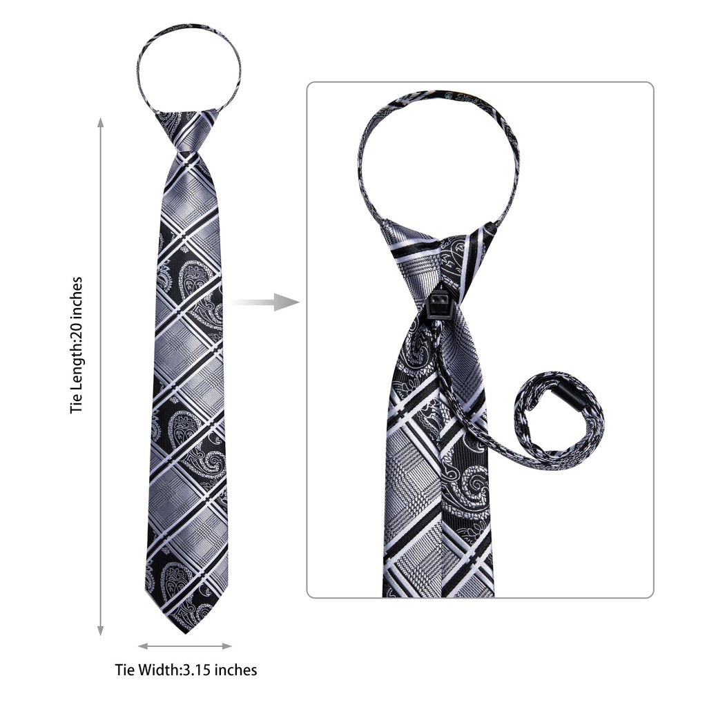 GentCrest Black Plaid Tie Hanky Cufflinks Set - Image 6