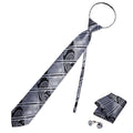 GentCrest Black Plaid Tie Hanky Cufflinks Set - Image 1