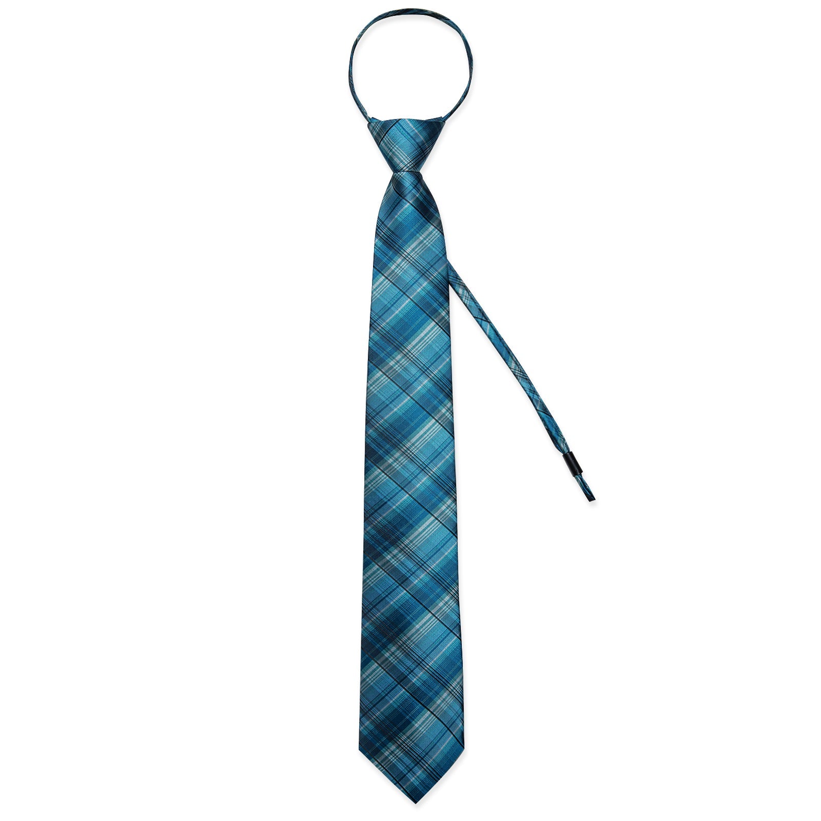 GentCrest Blue Plaid Tie Hanky Cufflinks Set - Image 5