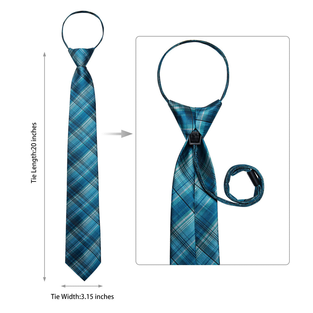 GentCrest Blue Plaid Tie Hanky Cufflinks Set - Image 6