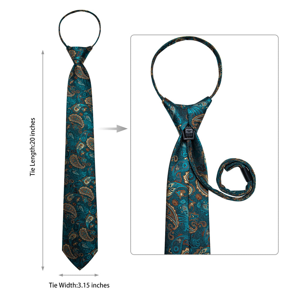 GentCrest Blue Paisley Tie Hanky Cufflinks Set - Image 6