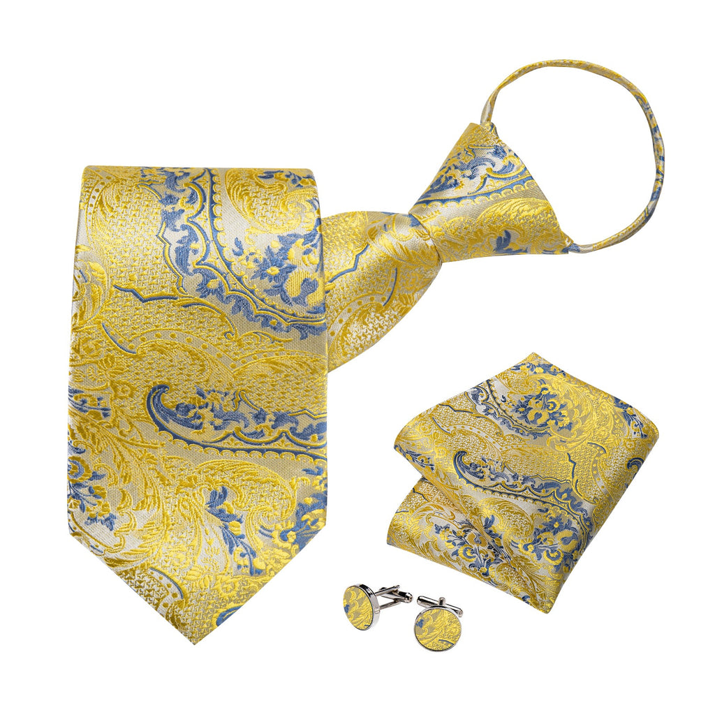 GentCrest Blue Paisley Tie Hanky Cufflinks Set - Image 3
