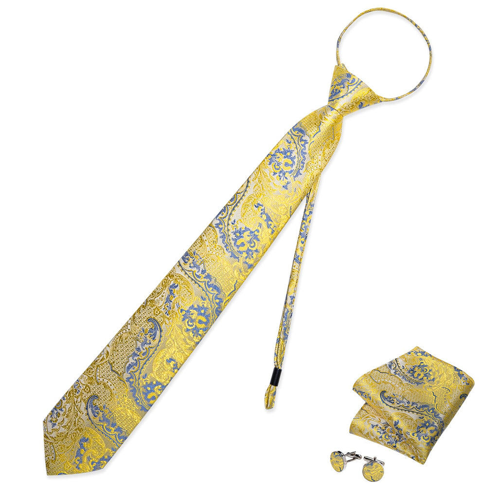 GentCrest Blue Paisley Tie Hanky Cufflinks Set - Image 1