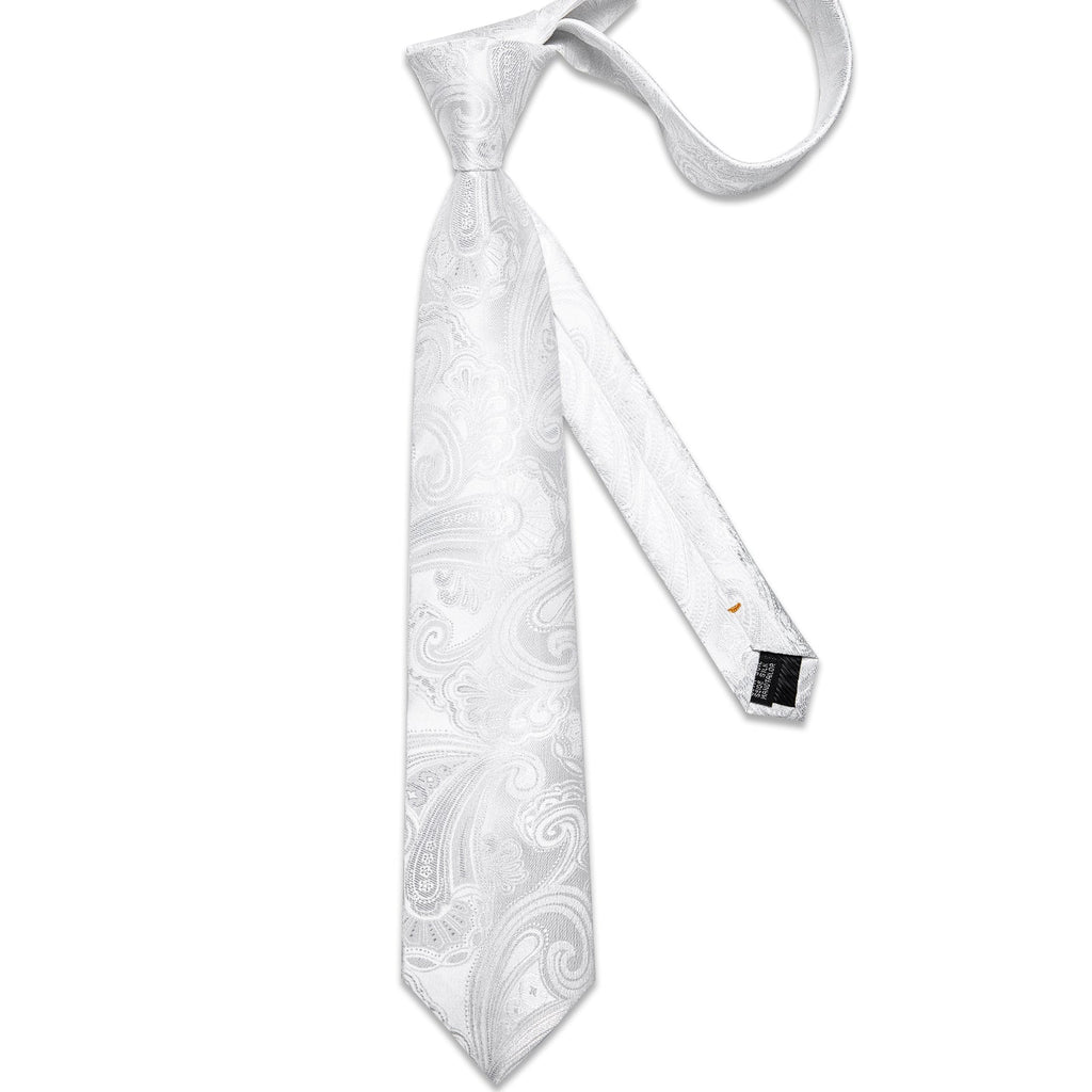 GentCrest White Paisley Tie Hanky Cufflinks Set - Image 3