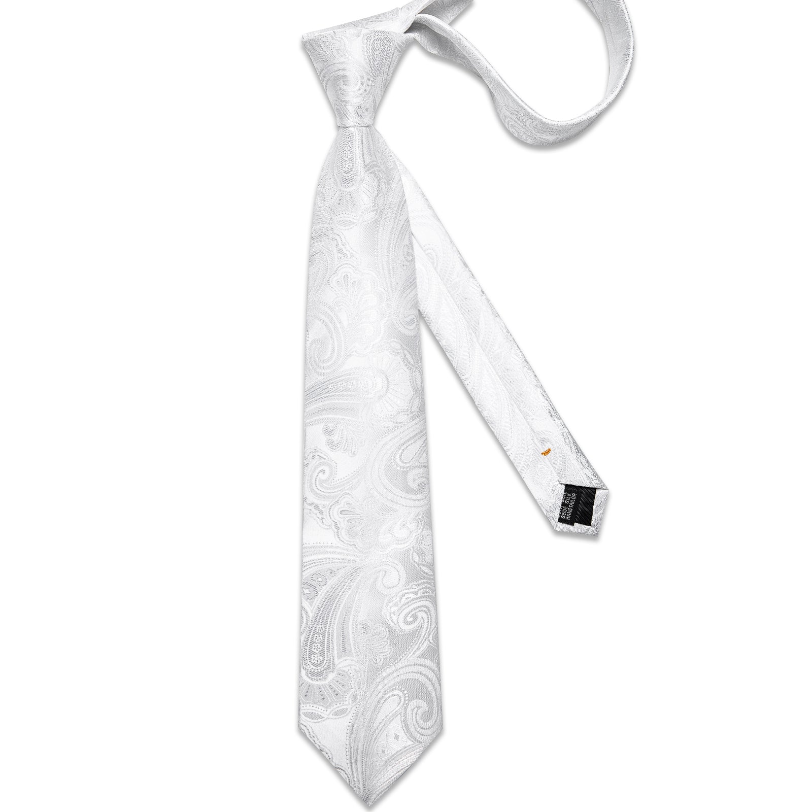 GentCrest White Paisley Tie Hanky Cufflinks Set - Image 4