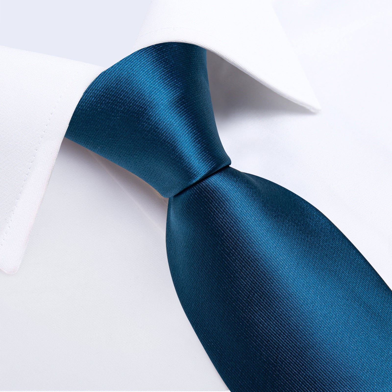 GentCrest Blue Solid Tie Hanky Cufflinks Set - Image 4